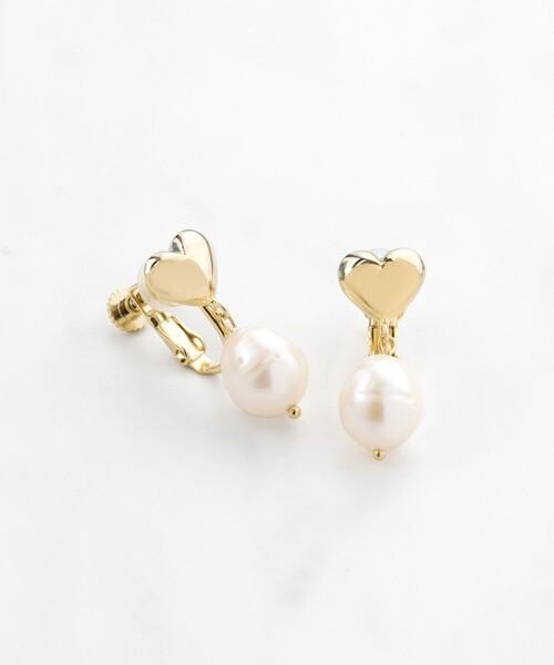 イヤリング FULL HEART EARRINGS 淡水パールイヤリング レディースの画像