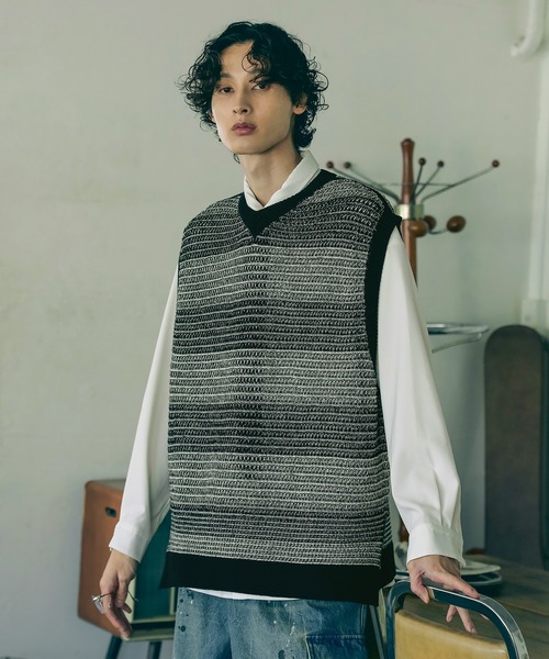 「Bleme」 ノースリーブニット X-LARGE ブラック メンズ_画像7