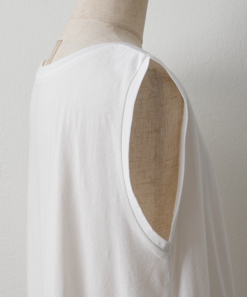 pual ce cin tシャツ レースヘムノースリーブカットソー レディース