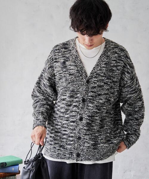 「WEGO」 ニットカーディガン LARGE ブルー メンズ_画像2