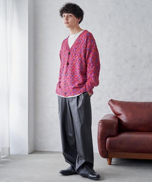 「WEGO」 ニットカーディガン LARGE ブルー メンズ_画像4