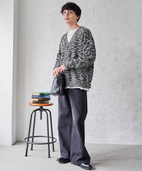 「WEGO」 ニットカーディガン LARGE ブルー メンズ_画像6