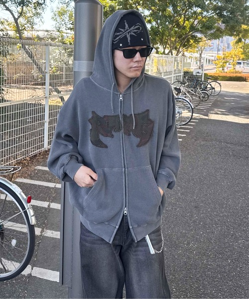 sedacle」 ジップアップパーカー MEDIUM チャコールグレー メンズ