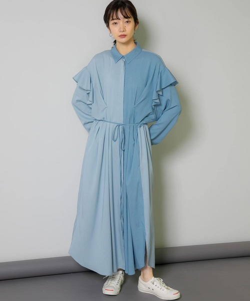 「KBF」 シャツワンピース ONE グレー系その他 レディース_画像4