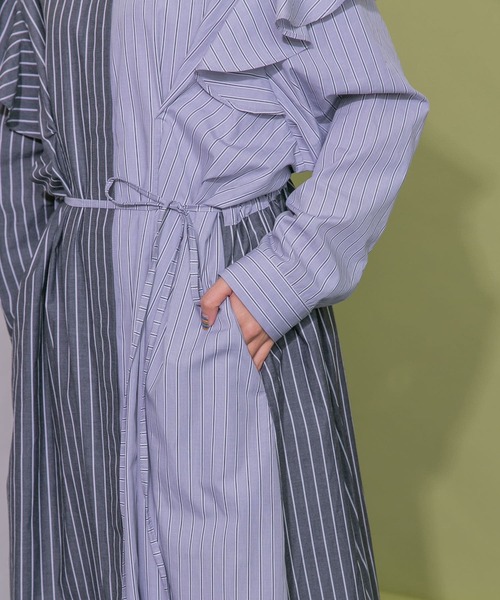 「KBF」 シャツワンピース ONE グレー系その他 レディース_画像6