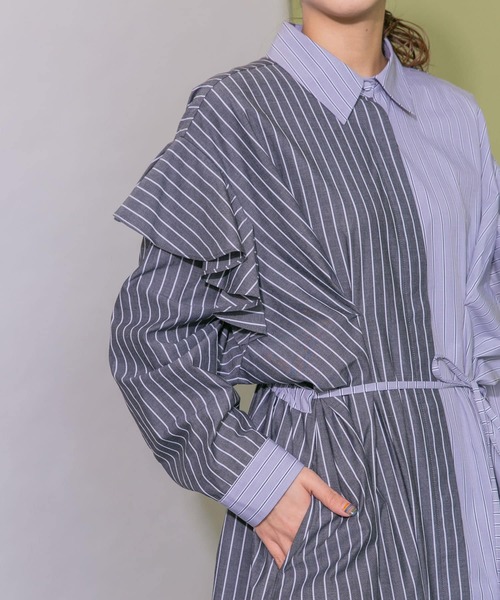「KBF」 シャツワンピース ONE グレー系その他 レディース_画像7