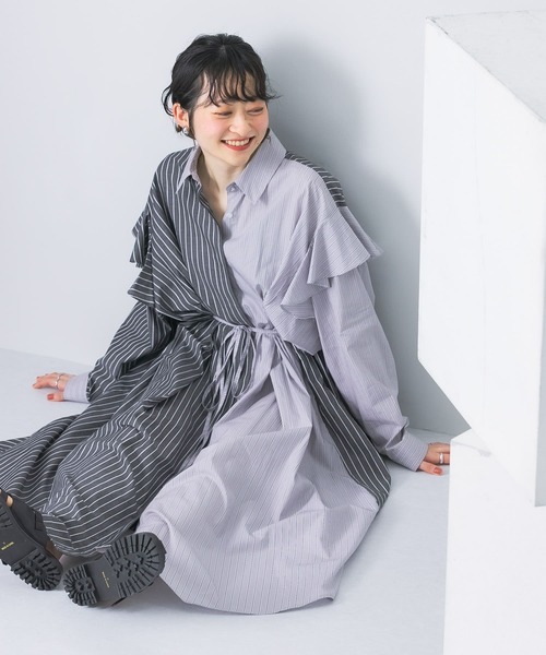 「KBF」 シャツワンピース ONE グレー系その他 レディース_画像8