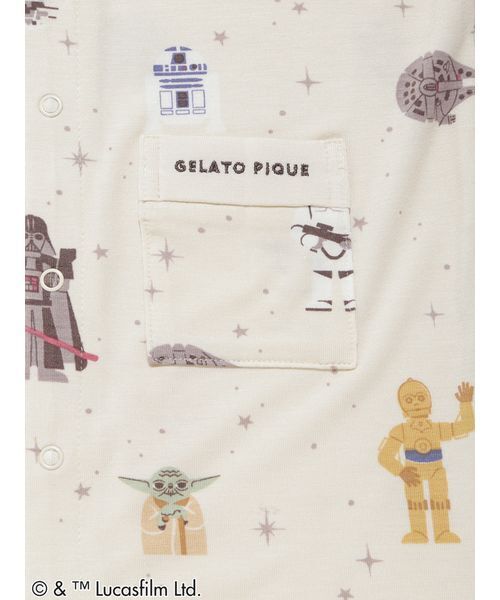 ベビー服 ロンパース 「STAR WARS」「ベビー」総柄半袖ロンパースの画像
