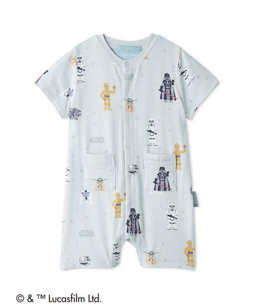 ベビー服 ロンパース 「STAR WARS」「ベビー」総柄半袖ロンパースの画像