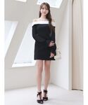ワンピース サイドビジューレースアップオフショ...の詳細画像3