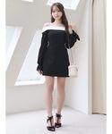 ワンピース サイドビジューレースアップオフショ...の詳細画像4