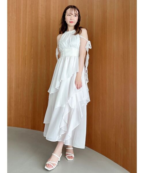 dazzlin アシメフリルリボンシフォンワンピース dazzlin（ダズリン） ワンピース アシメフリルリボンシフォン