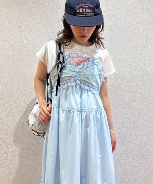 w closet（ダブルクローゼット） ワンピース レース切替キャミ