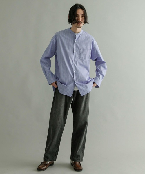 「THOMAS MASON」 長袖シャツ LARGE ロイヤルブルー メンズ_画像2