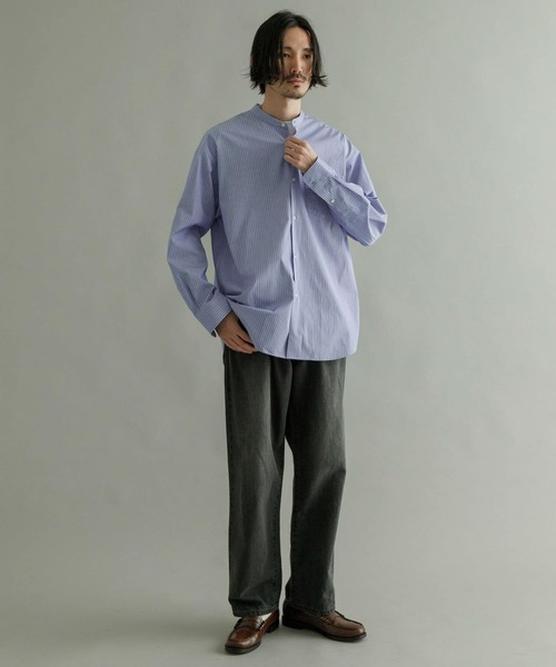 「THOMAS MASON」 長袖シャツ LARGE ロイヤルブルー メンズ_画像5