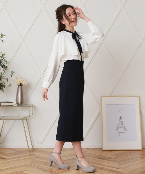 「ASTORIA ODIER」 長袖ブラウス SMALL ネイビー レディース_画像5