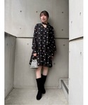 チュニック スワンプリントマチフレアミニワンピースの詳細画像5