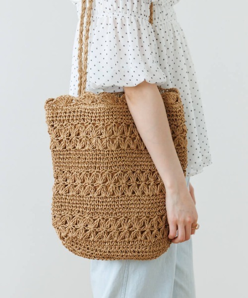 flower かごバッグ カゴバッグ ソフトクロシェトート : ZOZOTOWN Yahoo