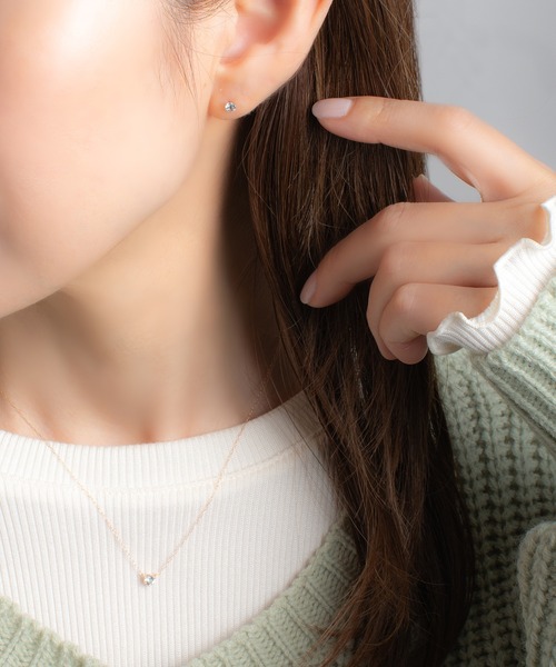 BLOOM（ブルーム） ピアス 3月誕生石 K10 ピンクゴールド アクアマリン