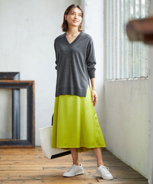 ICB（アイシービー） スカート 「洗える」 ヴィンテージヘビーサテン