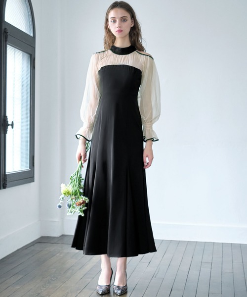 GIRL DRESS FOR NOW ドレス チュール切り替えカットアウト