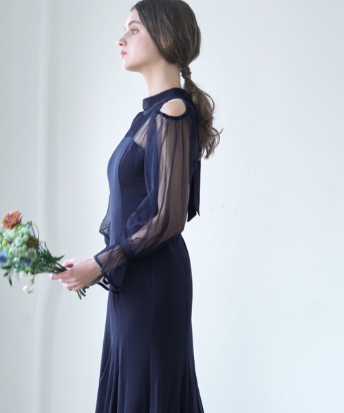 GIRL DRESS FOR NOW ドレス チュール切り替えカットアウト