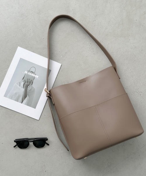 トートバッグ pocket square tote bag／外ポケットスクエアPUトート