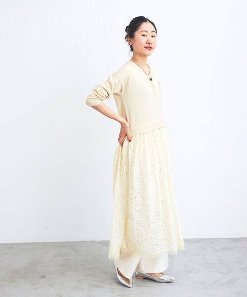 le.coeur blanc カーディガン TORRAZZO DONNA ニット×レース