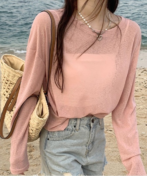 COCOMOMO tシャツ ゆるっと涼し気 シアーロンT シアートップス