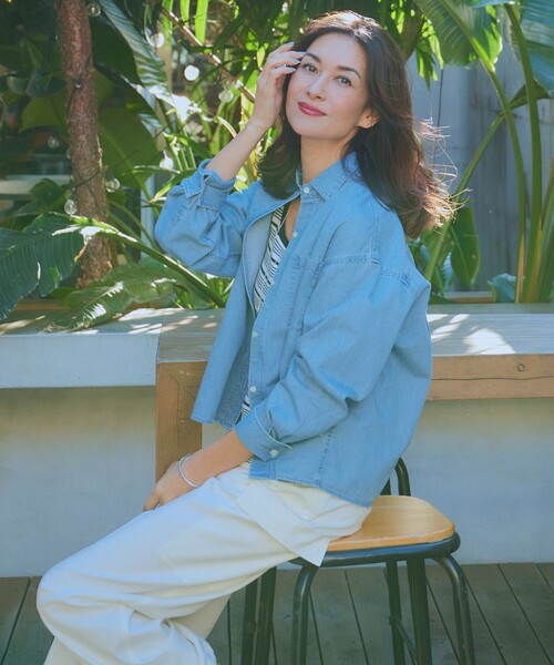 シャツ ブラウス 「Oggi4月号掲載/洗える」23区DENIM ライトダンガリー 