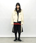 トレンチコート コート クロップド丈 スタンド...の詳細画像4