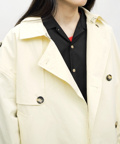 Aphlotus トレンチコート コート クロップド丈 スタンドカラー