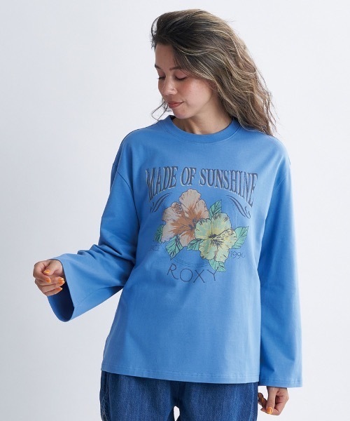 ROXY tシャツ HONEY BUN/ロキシーハイビスカスグラフィックプリント 