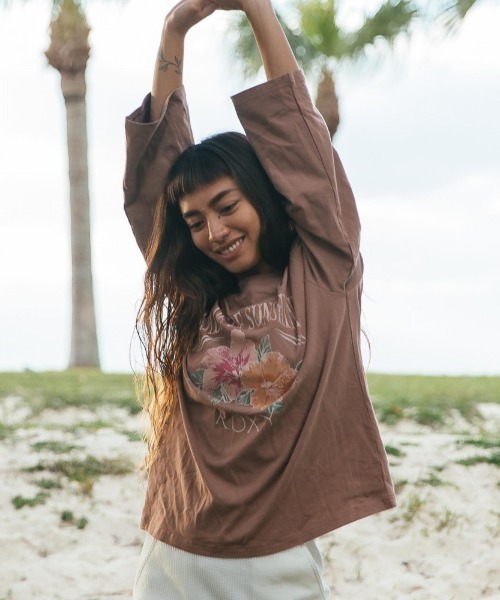 ROXY tシャツ HONEY BUN/ロキシーハイビスカスグラフィック