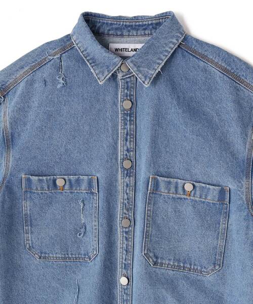 ブラウス シャツ WHITELAND/ホワイトランド/DENIM SHIRTS レディース メンズ WHITELAND ブラウス シャツ WHITELAND/ホワイトランド/DENIM