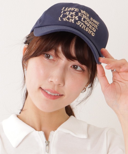 Lace Ladies キャップ 帽子 凹凸 レタリング 刺繍 ベースボール