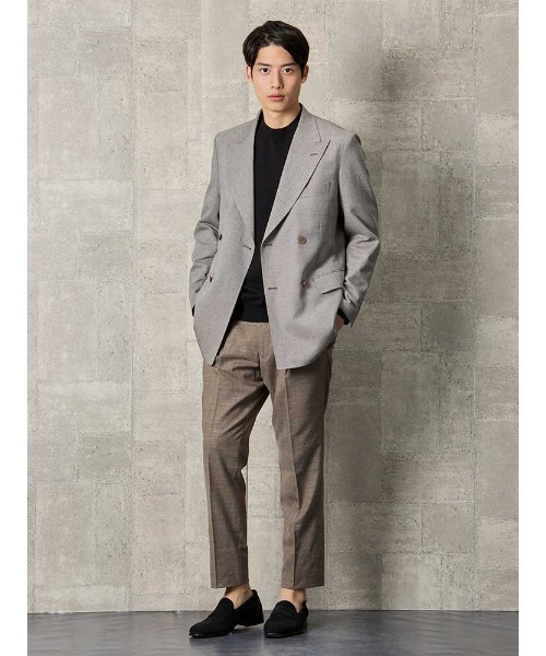 美品＊セオリー リネン混ダブルブレストジャケット 2 定価4.9万円 ベージュ系 Perfect Suit FActory ジャケット テーラードジャケット リネン