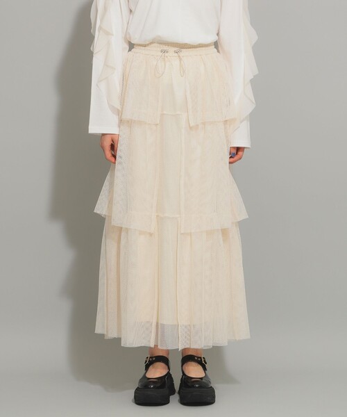 m様☆アルアバイル　スケッチボタニカルプリントタックフレアスカート allureville｜スケッチボタニカルプリントタックフレアスカート