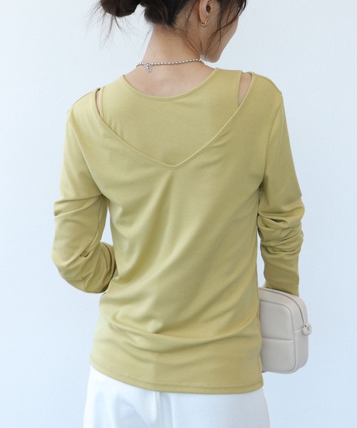 tシャツ 「セット商品」前後２WAY長袖プルオーバー×タンクトップ レディース