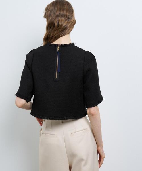 【美品】LANVIN PARIS　ボウタイ半袖ブラウス　グリーン　とろみ 美品】LANVIN PARIS ボウタイ半袖ブラウス グリーン とろみ