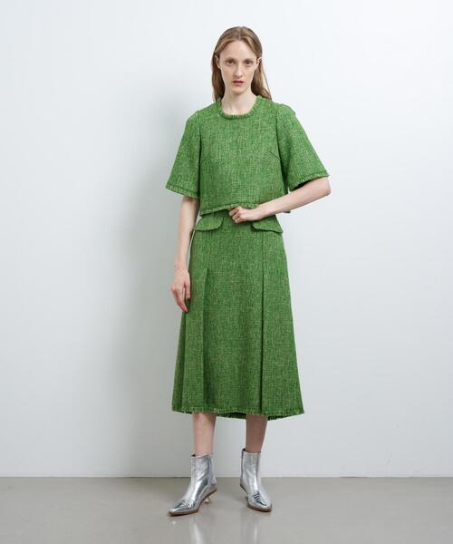 LANVIN en Bleu ブラウス シャツ ツイードプルオーバーショート