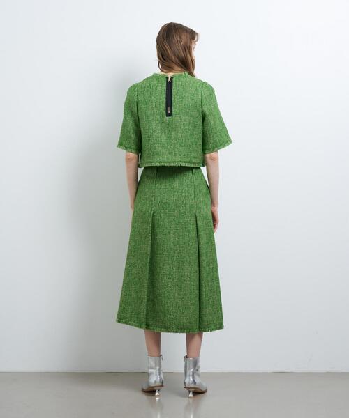 LANVIN en Bleu ブラウス シャツ ツイードプルオーバーショート