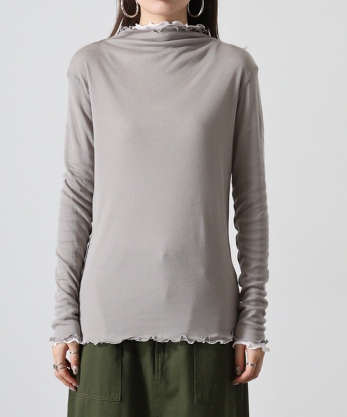 tシャツ BRODIAEA ハイネックメロウプルオーバー　テンセル綿　リバーシブル レディース tシャツ BRODIAEA ハイネックメロウプルオーバー テンセル綿