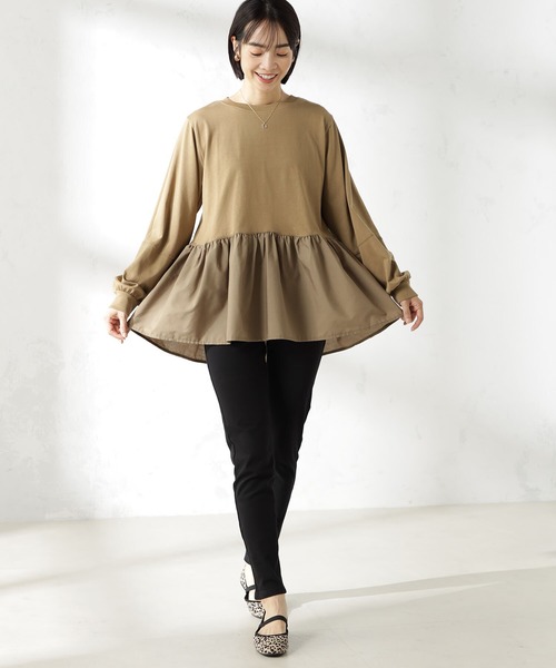 tシャツ 裾切替フリルプルオーバー レディース cut-186_tn.jpg