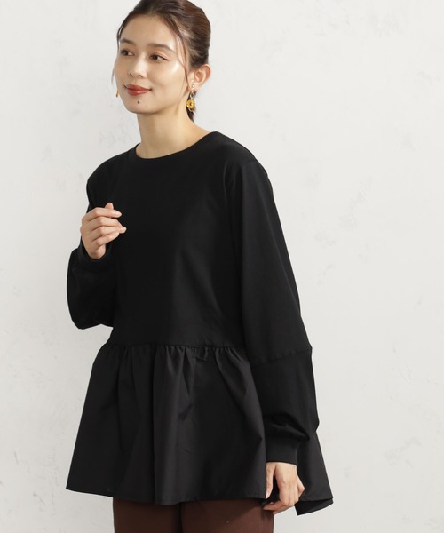FOUND GOOD tシャツ 布帛裾切替プルオーバー レディース