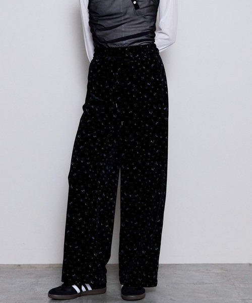 MAISON SPECIAL パンツ Flower Velor Easy Pants/フラワーベロア