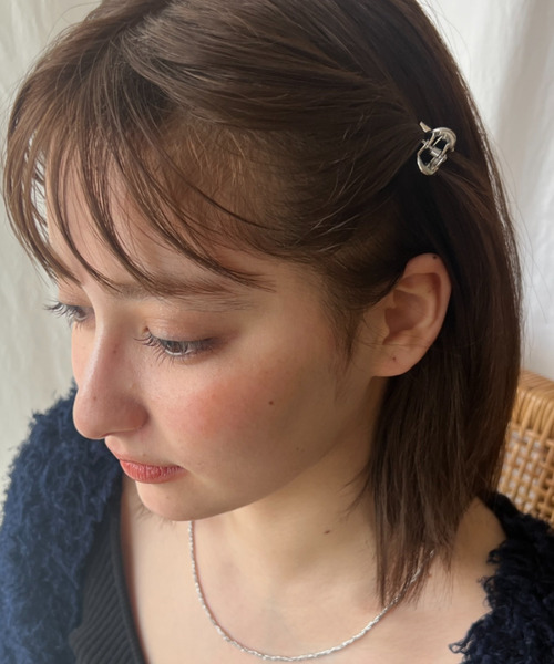 ciite' ヘアクリップ メタル変形ハートミニヘアクリップ（2個セット