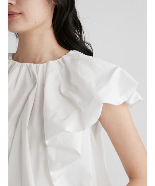 後コクーンノースリーブブラウス　mila owen ミラオーウェン 後コクーンノースリーブブラウス - メルカリ