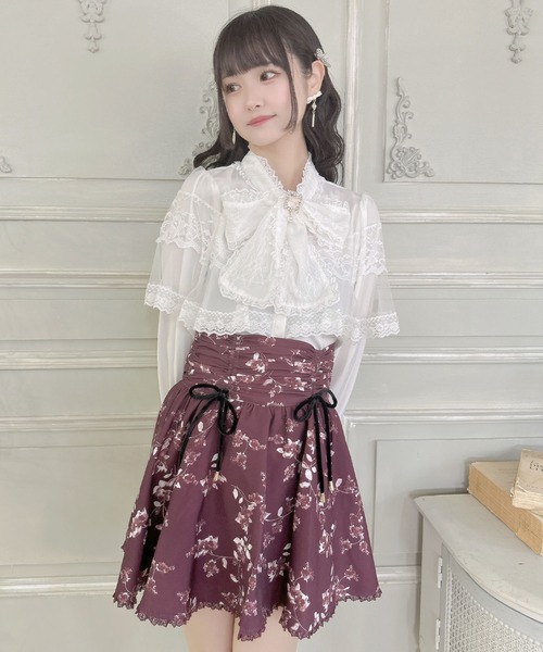 ROJITA（ロジータ） ブラウス シャツ レーストリムケープブラウス