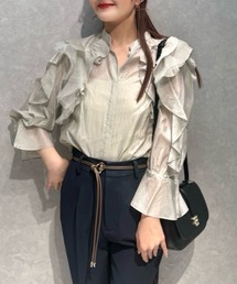 SNIDEL ブラウス シャツ シアーフリルブラウス レディース